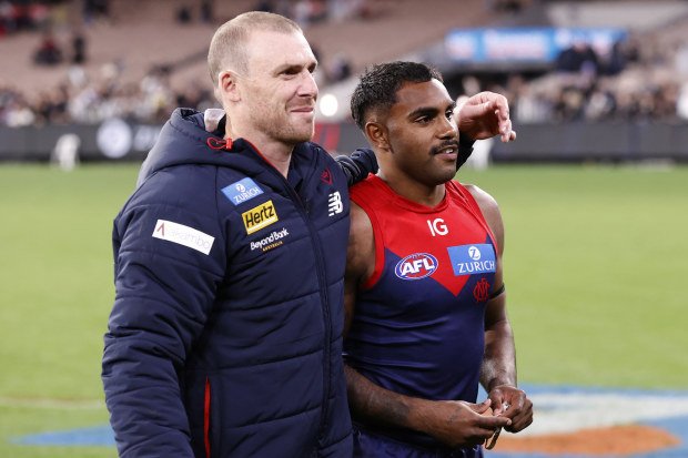 Simon Goodwin and Kysaiah Pickett.