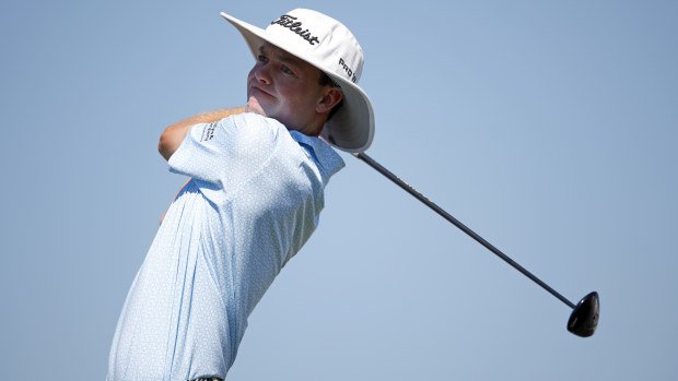 Joe Highsmith of the United States plays his shot from the fourth tee during the final round of the Cognizant Classic in The Palm Beaches 2025 at PGA National Resort And Spa on March 02, 2025 in Palm Beach Gardens, Florida. (Photo by Mike Ehrmann/Getty Images)