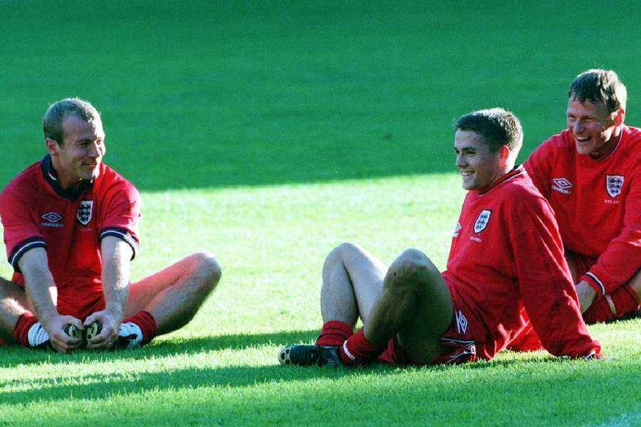 Shearer, Owen and Sheringham in 1998 Shearer, Owen and Sheringham in 1998