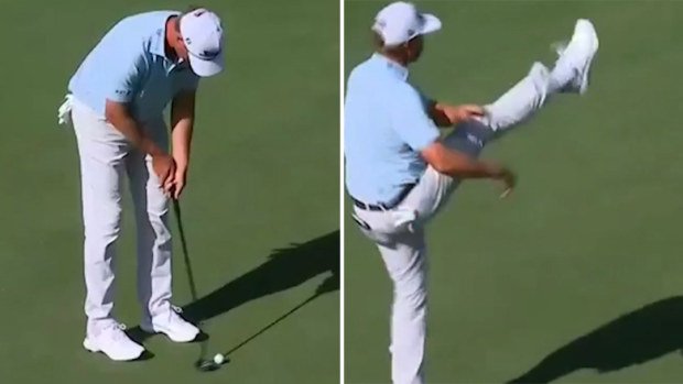 Patton Kizzire kicks his putter