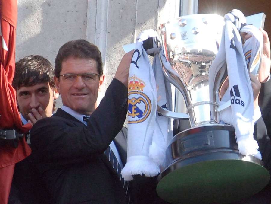 Fabio Capello lifts the Spanish league title Fabio Capello lifts the Spanish league title
