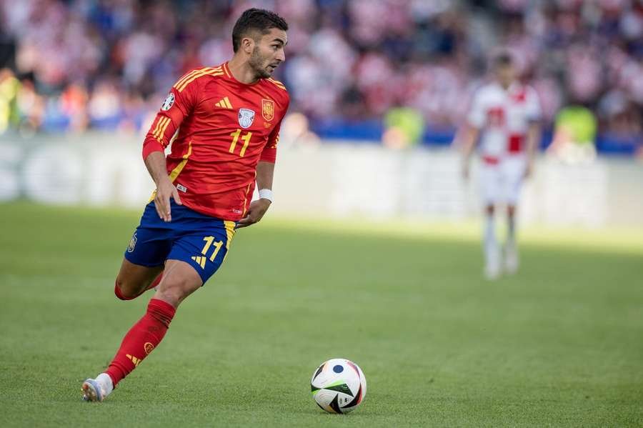 Ferran Torres in action for Spain against Croatia. Ferran Torres in action for Spain against Croatia.