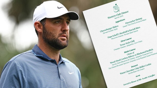 Scottie Scheffler and his 2025 Masters Champions menu.