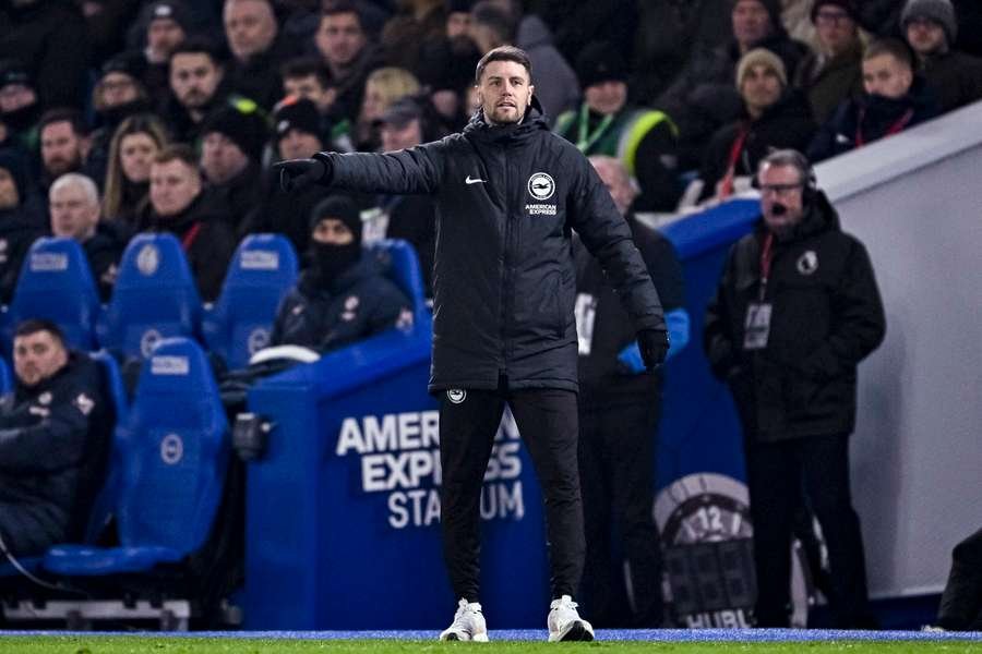 Brighton's Fabian Hurzeler during the Premier League match against Chelsea Brighton's Fabian Hurzeler during the Premier League match against Chelsea