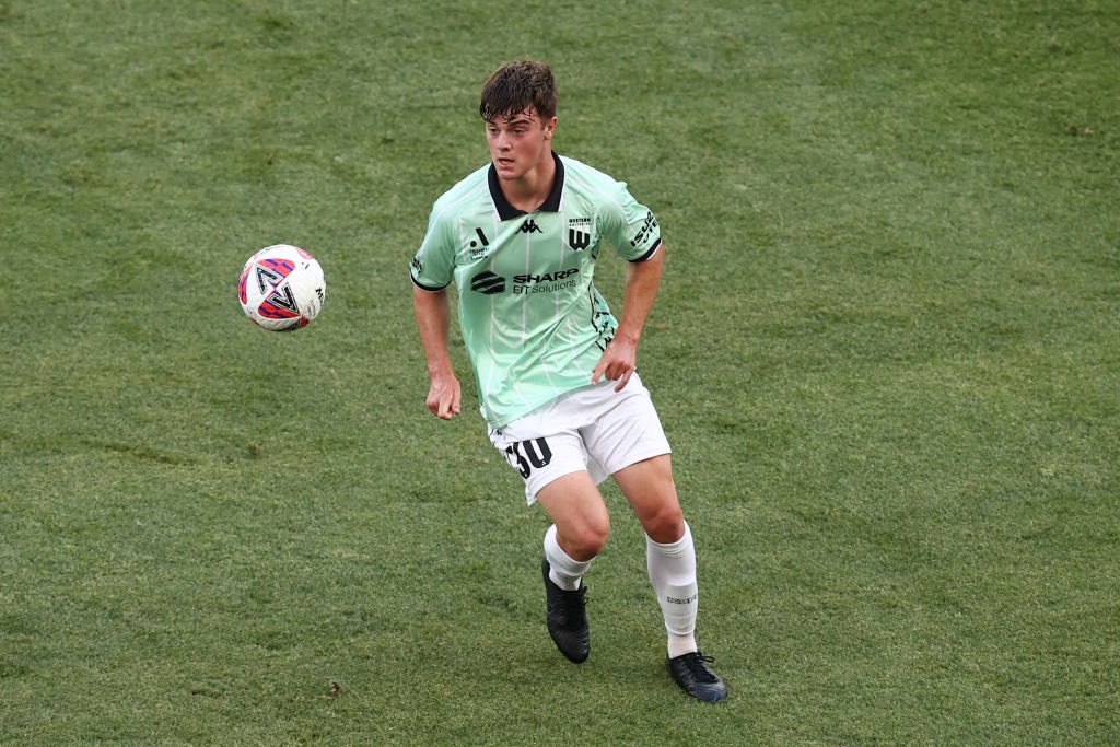 Dylan Leonard of Western United controls the ball