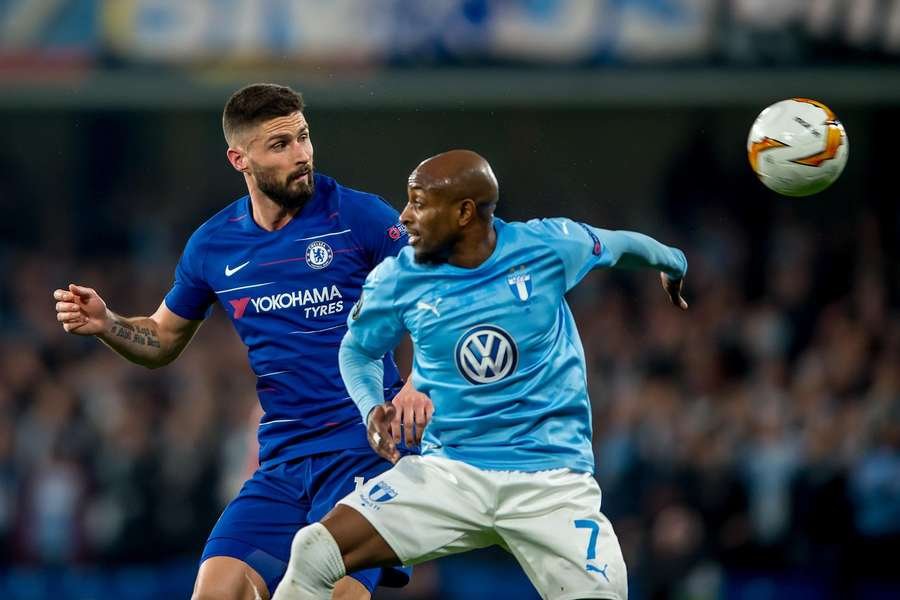 Olivier Giroud was on target when Chelsea beat Malmo in 2019