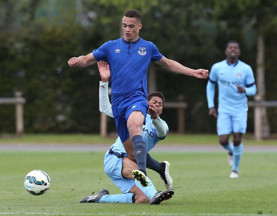 Robinson playing against Man City's U18s in 2015 Robinson playing against Man City's U18s in 2015
