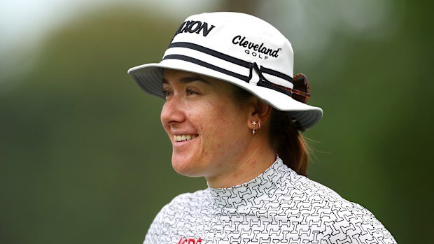 Hannah Green of Australia smiles whilst leaving the 11th tee during the HSBC Women's World Championship 2025 at Sentosa Golf Club.