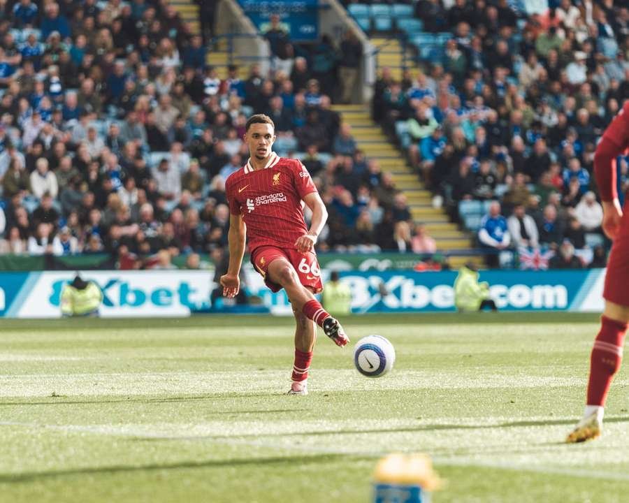 Trent Alexander-Arnold making a pass for Liverpool Trent Alexander-Arnold making a pass for Liverpool