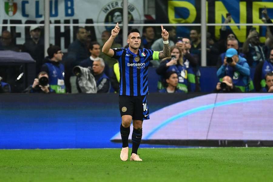 Inter's Lautaro Martinez celebrates after scoring in the Champions League Semi-Final Second Leg match against Barcelona on May 6, 2025 Inter's Lautaro Martinez celebrates after scoring in the Champions League Semi-Final Second Leg match against Barcelona on May 6, 2025