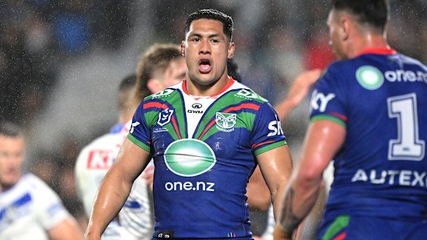 Roger Tuivasa-Sheck of the New Zealand Warriors pictured during the 2024 NRL season.