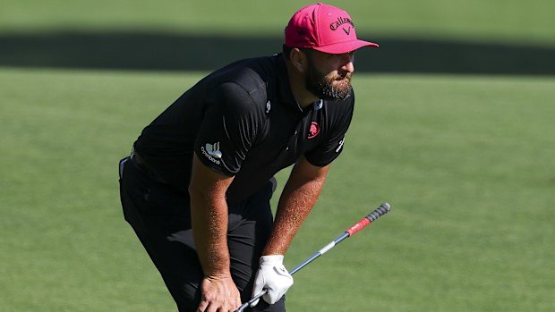 Jon Rahm of Spain assesses his situation from the 15th fairway during the final round of the PGA Championship at Quail Hollow Country Club on May 18, 2025 in Charlotte, North Carolina. (Photo by Kevin C. Cox/Getty Images)
