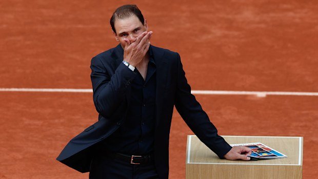 Rafael Nadal at Roland Garros during day one of the French Open.