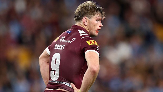 Harry Grant of the Maroons looks on during game one of the Men's State of Origin series