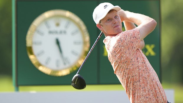 Cam Davis strikes his tee shot on the eighth hole during the initial round of the PGA Championship at Quail Hollow Club on Thursday, May 15, 2025 in Charlotte, North Carolina. (Photo by Darren Carroll/PGA of America via Getty Images)