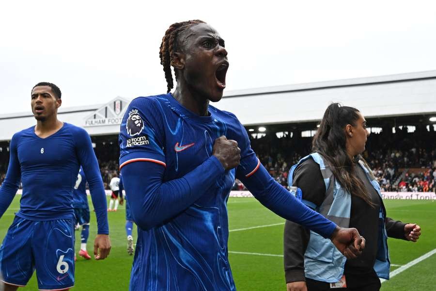 Trevoh Chalobah celebrates after the English Premier League football match between Fulham and Chelsea at Craven Cottage Trevoh Chalobah celebrates after the English Premier League football match between Fulham and Chelsea at Craven Cottage