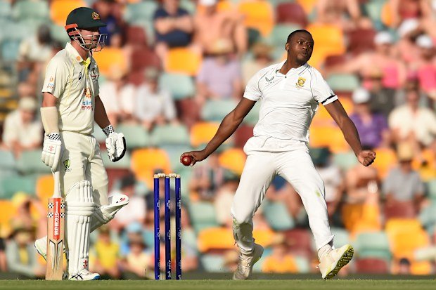 Kagiso Rabada in action at the Gabba in December 2022.