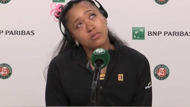 Naomi Osaka was emotional after her loss.
