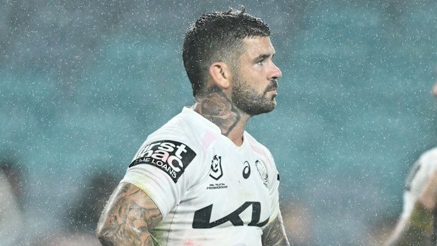 A disappointed Adam Reynolds at full time following the Broncos' defeat to the Rabbitohs.