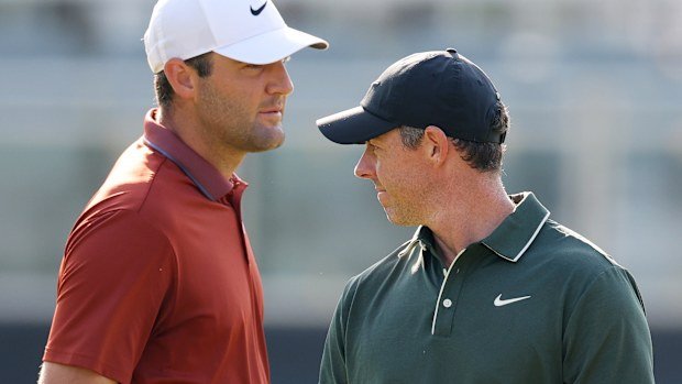 Scottie Scheffler of the United States and Rory McIlroy of Northern Ireland.