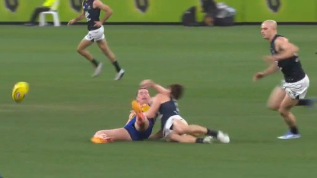 Harley Reid connects with the elbow.