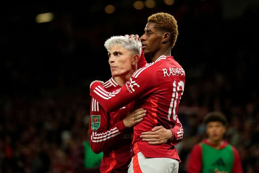 Marcus Rashford celebrates with Alejandro Garnacho Marcus Rashford celebrates with Alejandro Garnacho