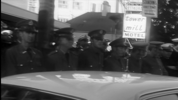 Protestors take to the streets to oppose the 1971 Springboks tour of Australia.