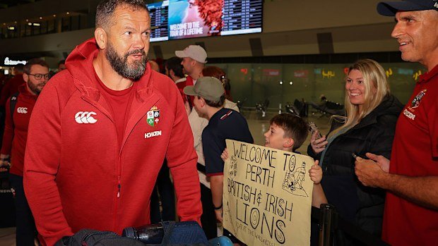 Andy Farrell arrives at Perth Airport.