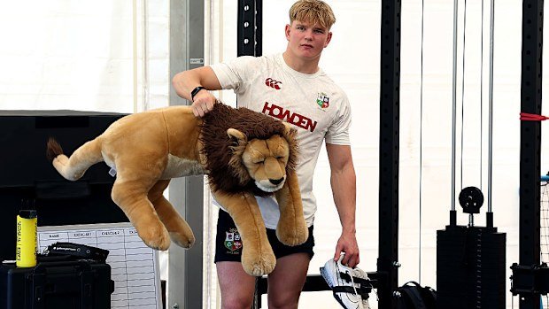 Henry Pollock is in charge of the Lions tour mascot, known as Bill.