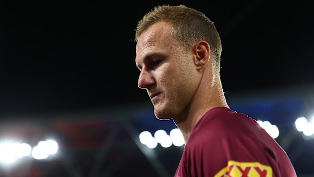 Daly Cherry-Evans of the Maroons looks on ahead of game one of the Men's State of Origin series between Queensland Maroons and New South Wales Blues at Suncorp Stadium on May 28, 2025 in Brisbane, Australia. (Photo by Chris Hyde/Getty Images