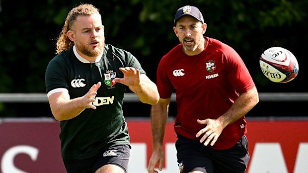 Finlay Bealham during the British and Irish Lions training at the UCD Bowl in Dublin.