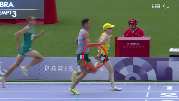Guide Matt Clarke and Australian runner Jaryd Clifford.