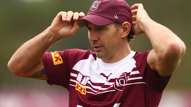 Maroons coach Billy Slater during a Queensland Maroons State of Origin Training Session at Sanctuary Cove on June 01, 2024 in Gold Coast, Australia. (Photo by Chris Hyde/Getty Images)