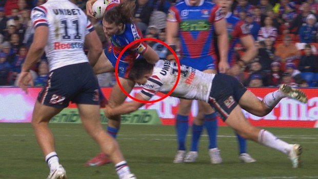 Victor Radley failed a HIA after copping a blow to the head from Fletcher Hunt's thigh against the Knights.