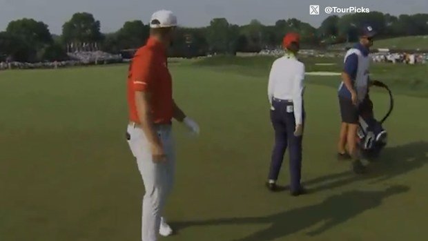 Bryson DeChambeau was reprimanded by a rules official at the US Open.