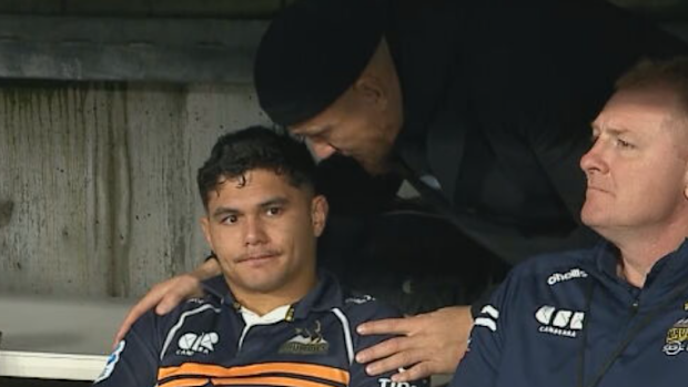Sonny Bill Williams comforts Noah Lolesio.