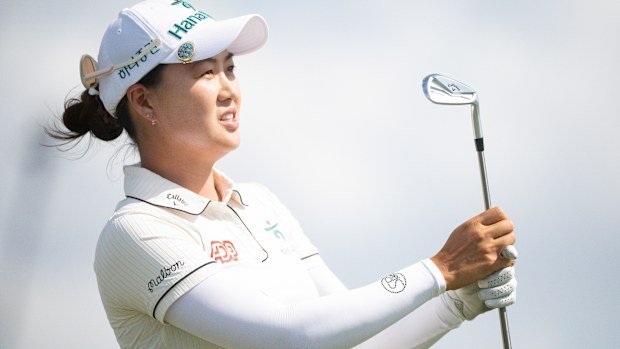 Minjee Lee watches her tee shot during the second round of the KPMG Women's PGA Championship at Fields Ranch East at PGA Frisco on Friday, June 20, 2025 in Frisco, Texas. (Photo by Ryan Lochhead/PGA of America via Getty Images)