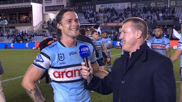 Nicho Hynes speaks to Nine's Paul Gallen