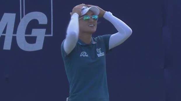 Minjee Lee celebrates winning the women's PGA Championship.