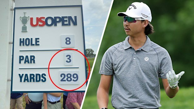 Min Woo Lee and the 8th hole at Oakmont ahead of the US Open.