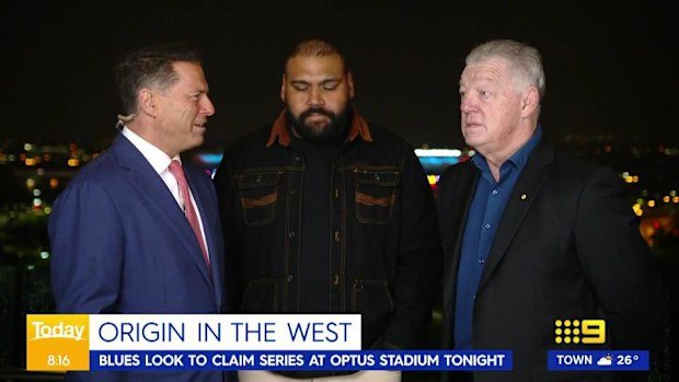 Karl Stefanovic, Sam Thaiday, and Phil Gould on Today.