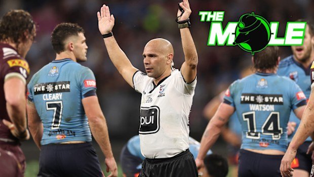 Referee Ashley Klein faced backlash over a penalty count favouring Queensland.