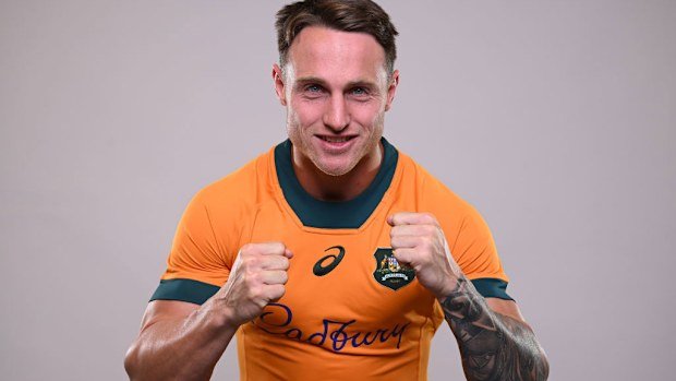Corey Toole poses during a Wallabies portrait session.
