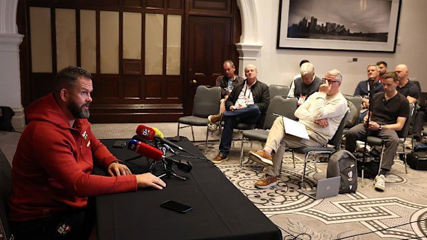 Andy Farrell interacts with the media at the Intercontinental Hotel.
